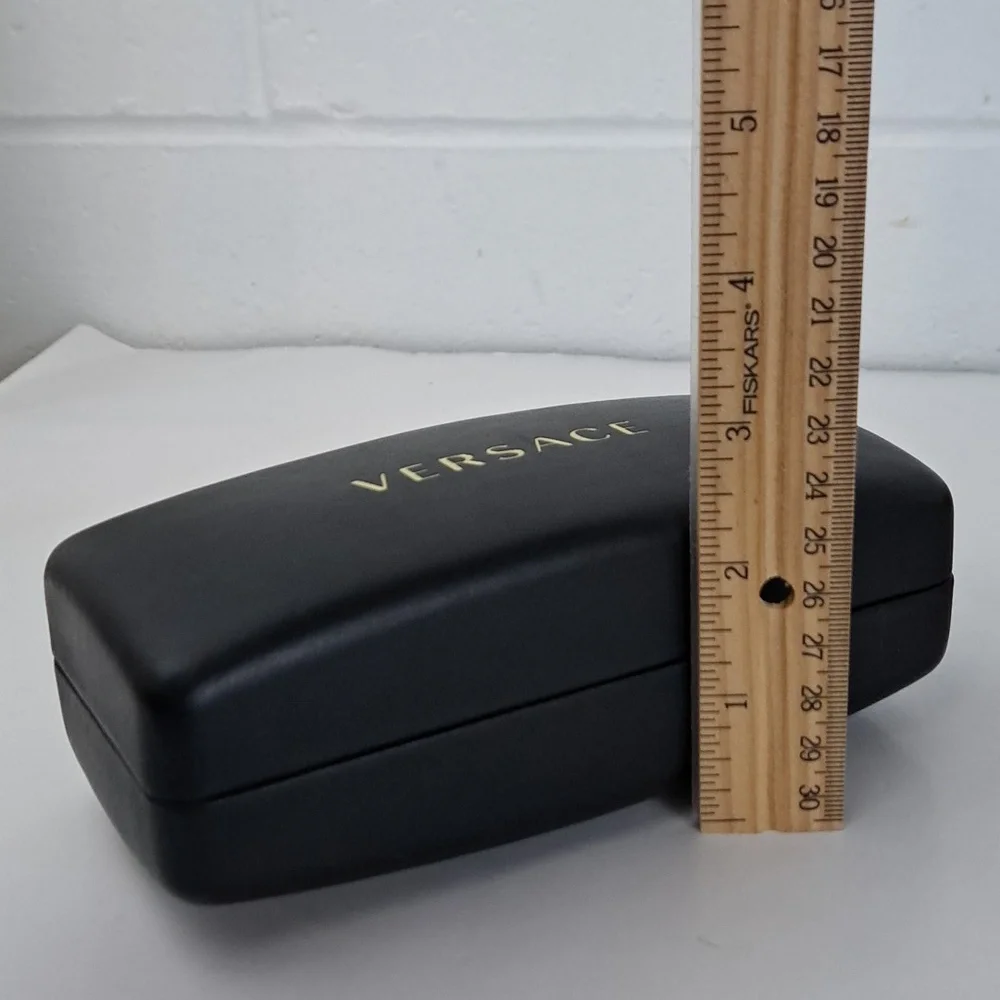 Kirby Cross chunky cat eye black sunglasses with Versace case